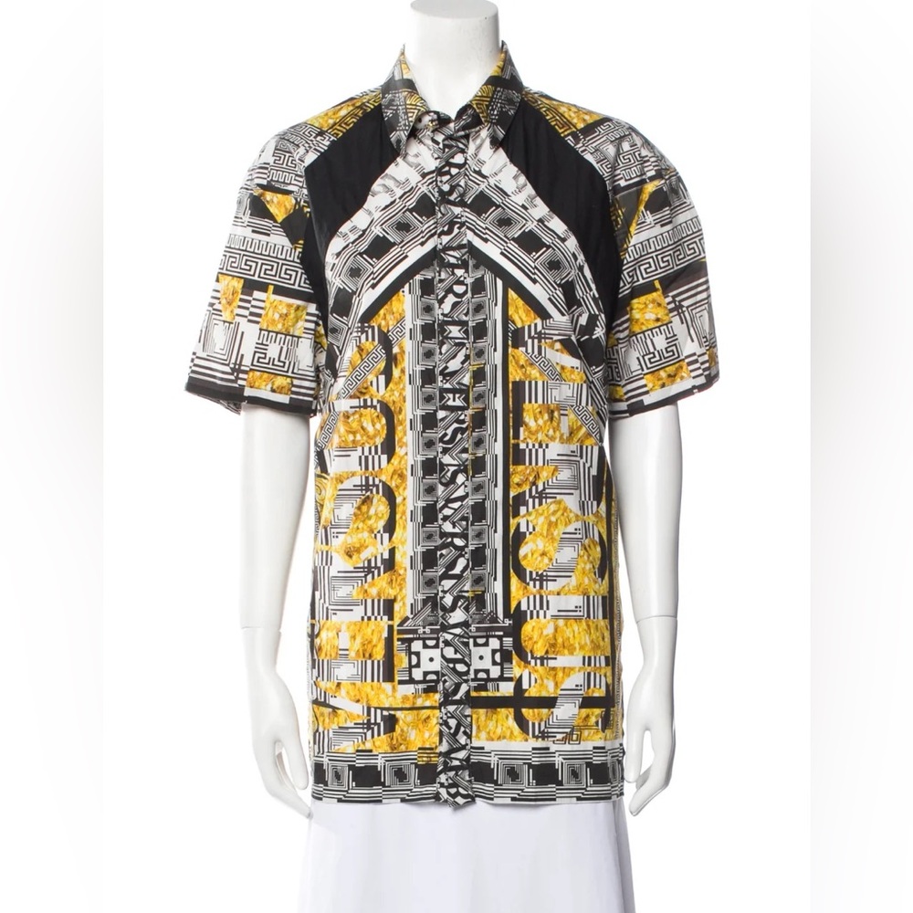 Versus Versace Button-Up Top Black & Yellow
